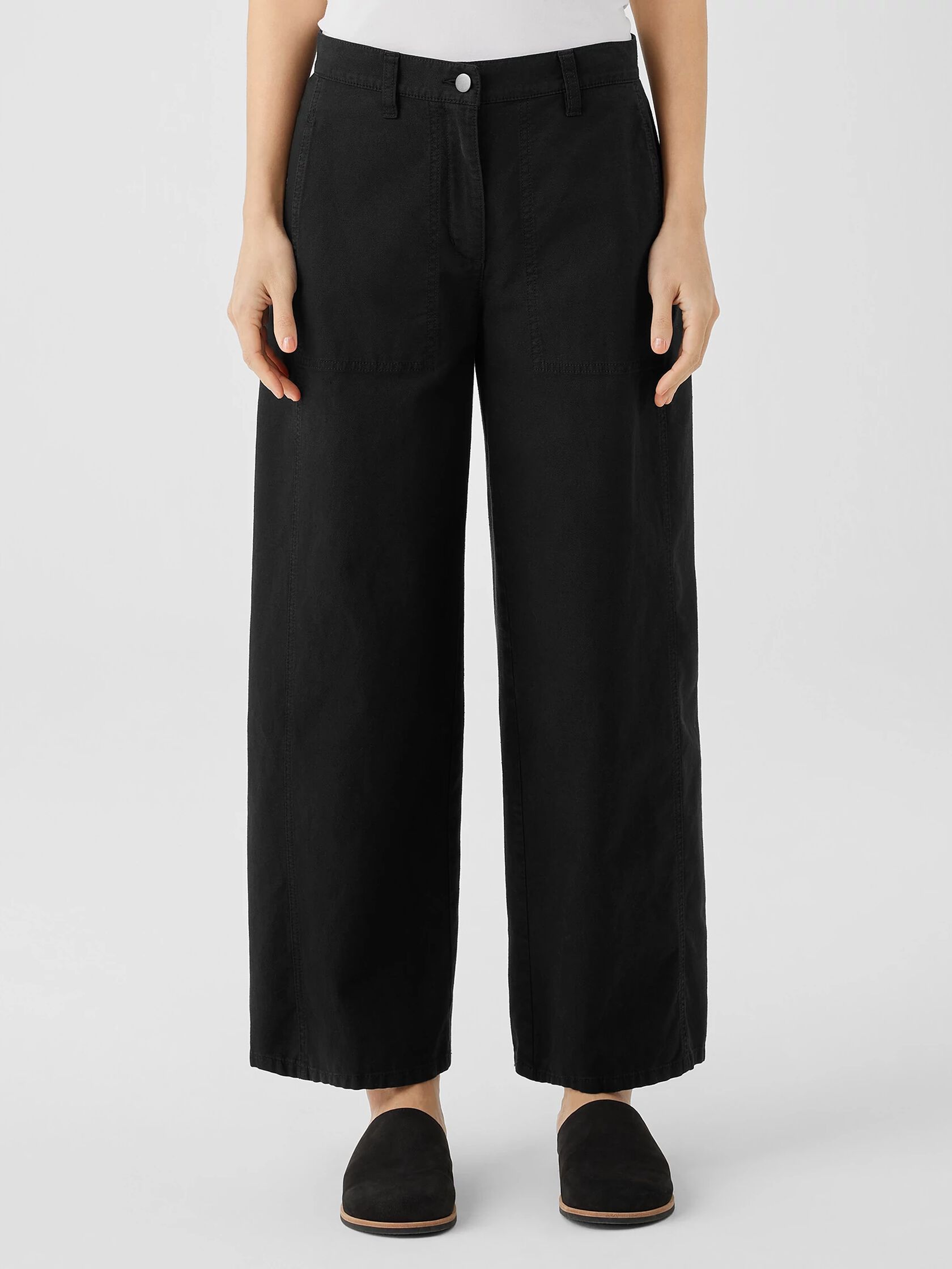 Cotton Hemp Stretch Wide-Leg Pant