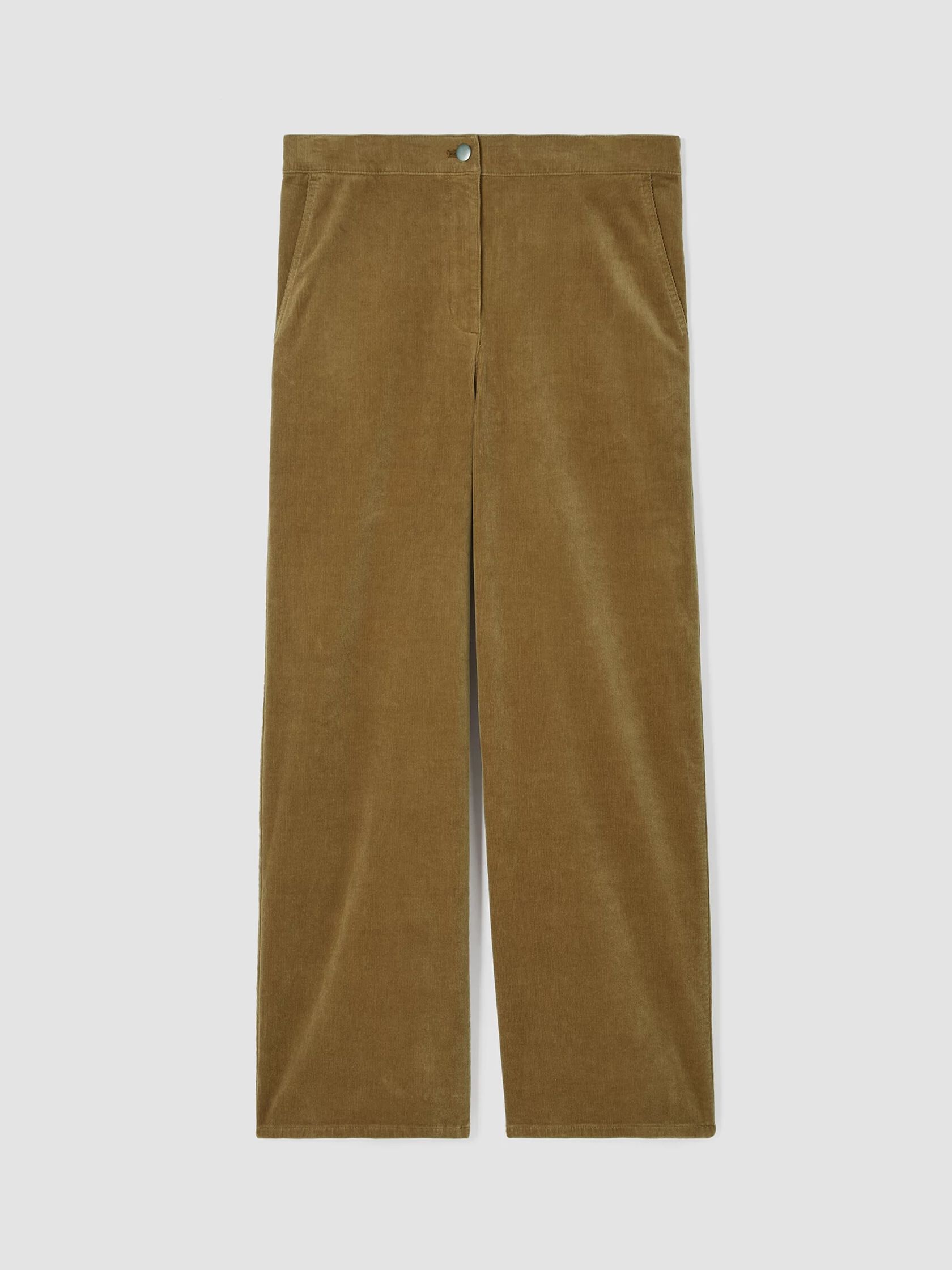 Organic Cotton Stretch Corduroy Wide-Leg Pant