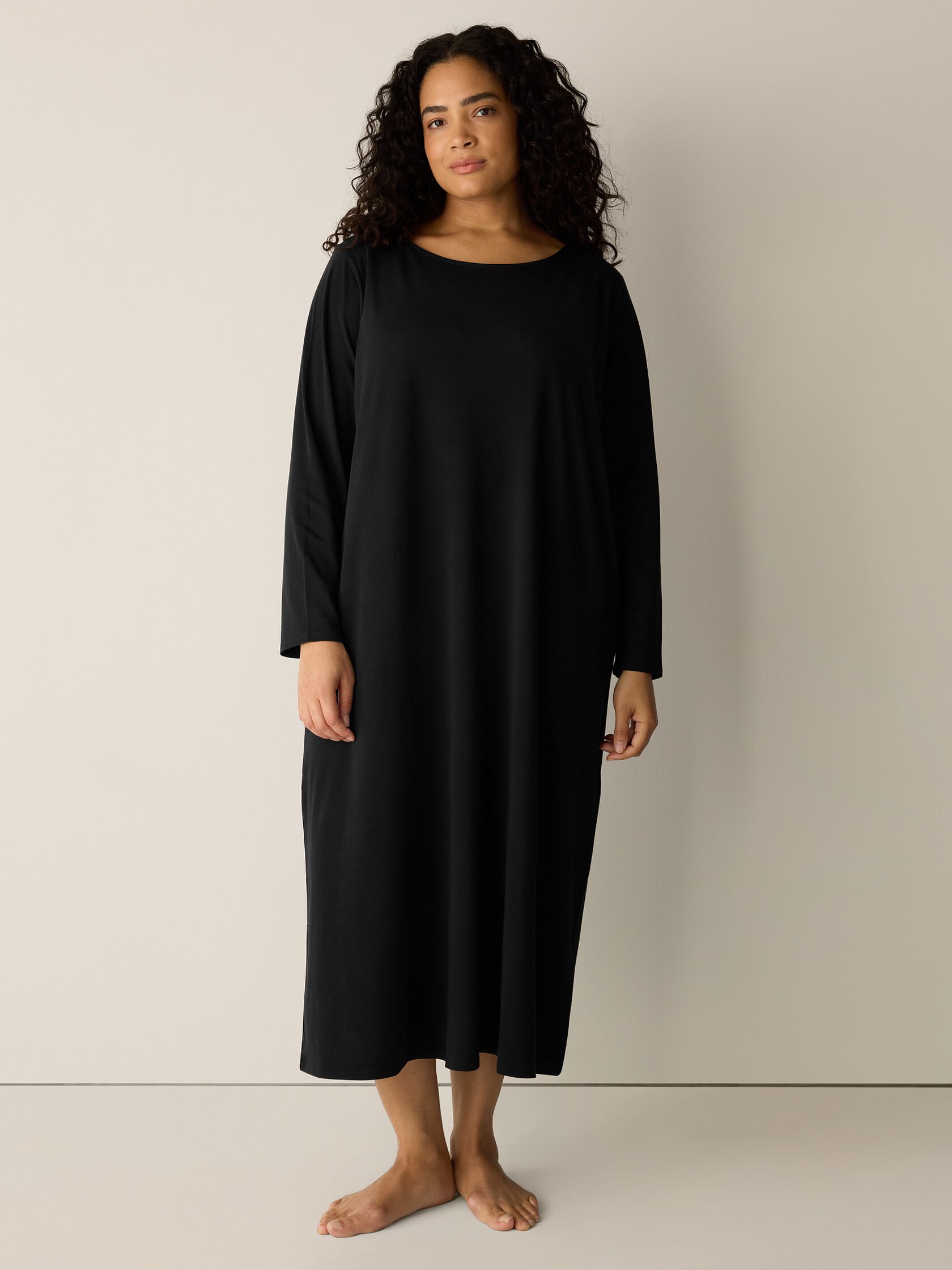 Organic Cotton Interlock Bateau Neck Sleep Dress