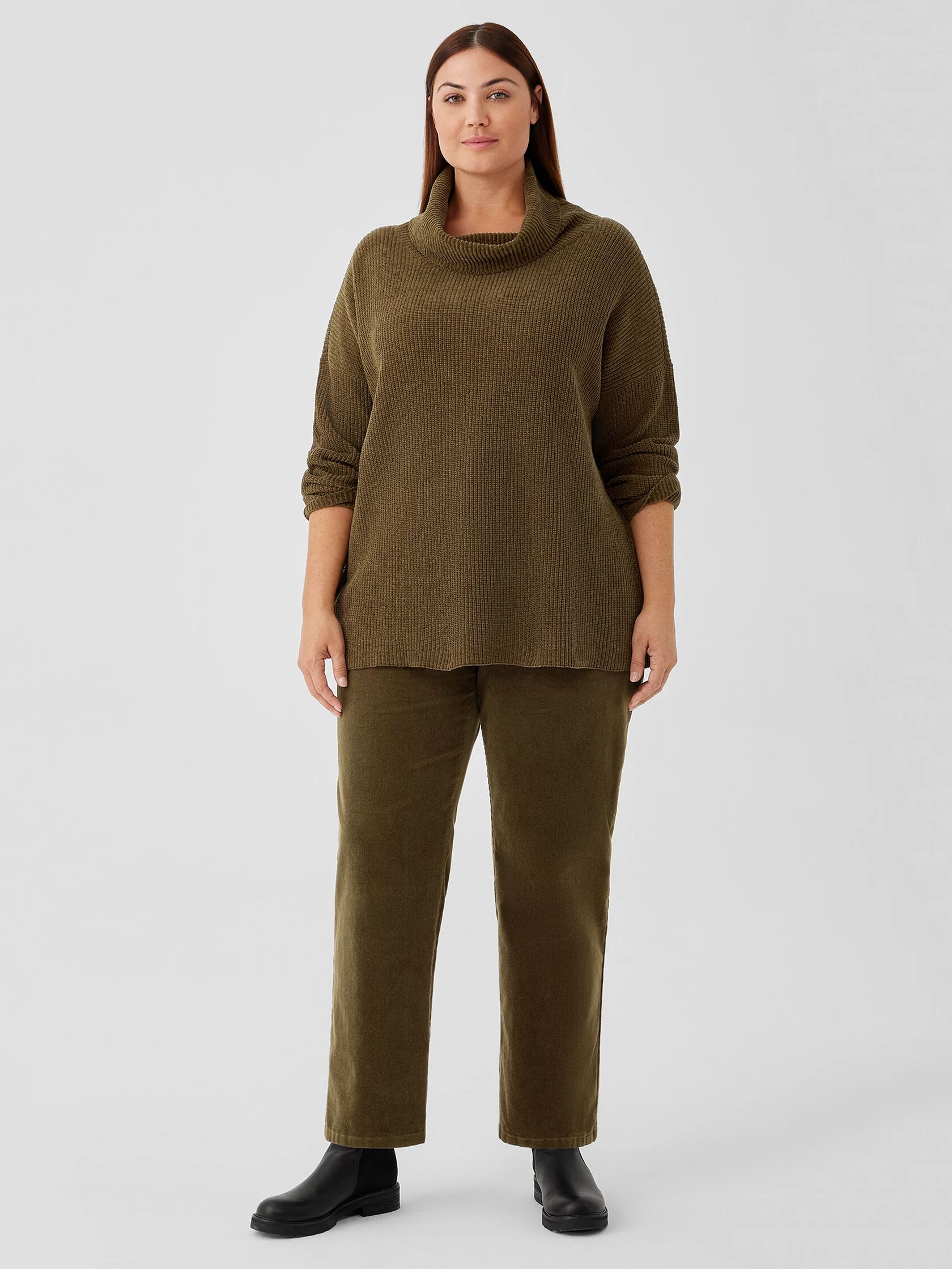 Organic Cotton Chenille Turtleneck Top