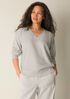 Garment-Dyed Organic Cotton Terry V-Neck Top