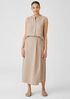 Puckered Organic Linen Wrap Skirt