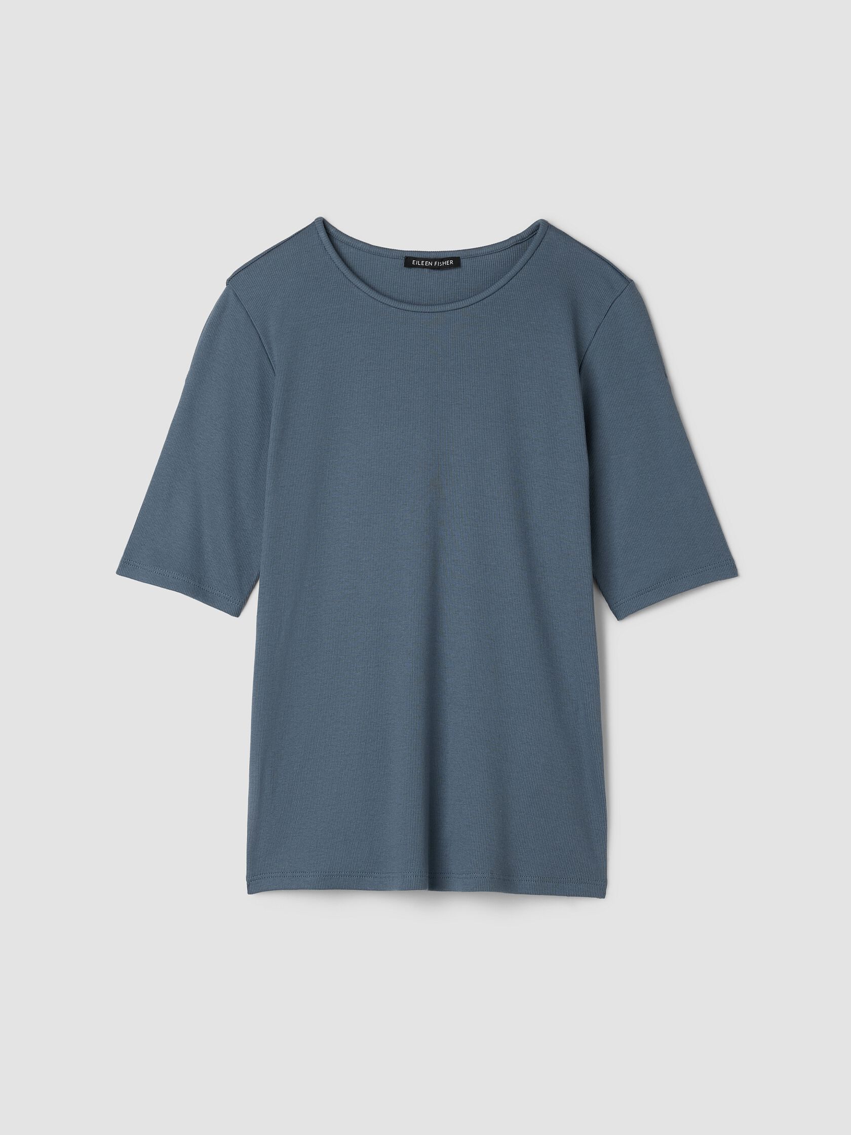 Organic Cotton Stretch Rib Crew Neck Tee