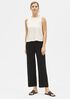 System Silk Georgette Straight Ankle Pant