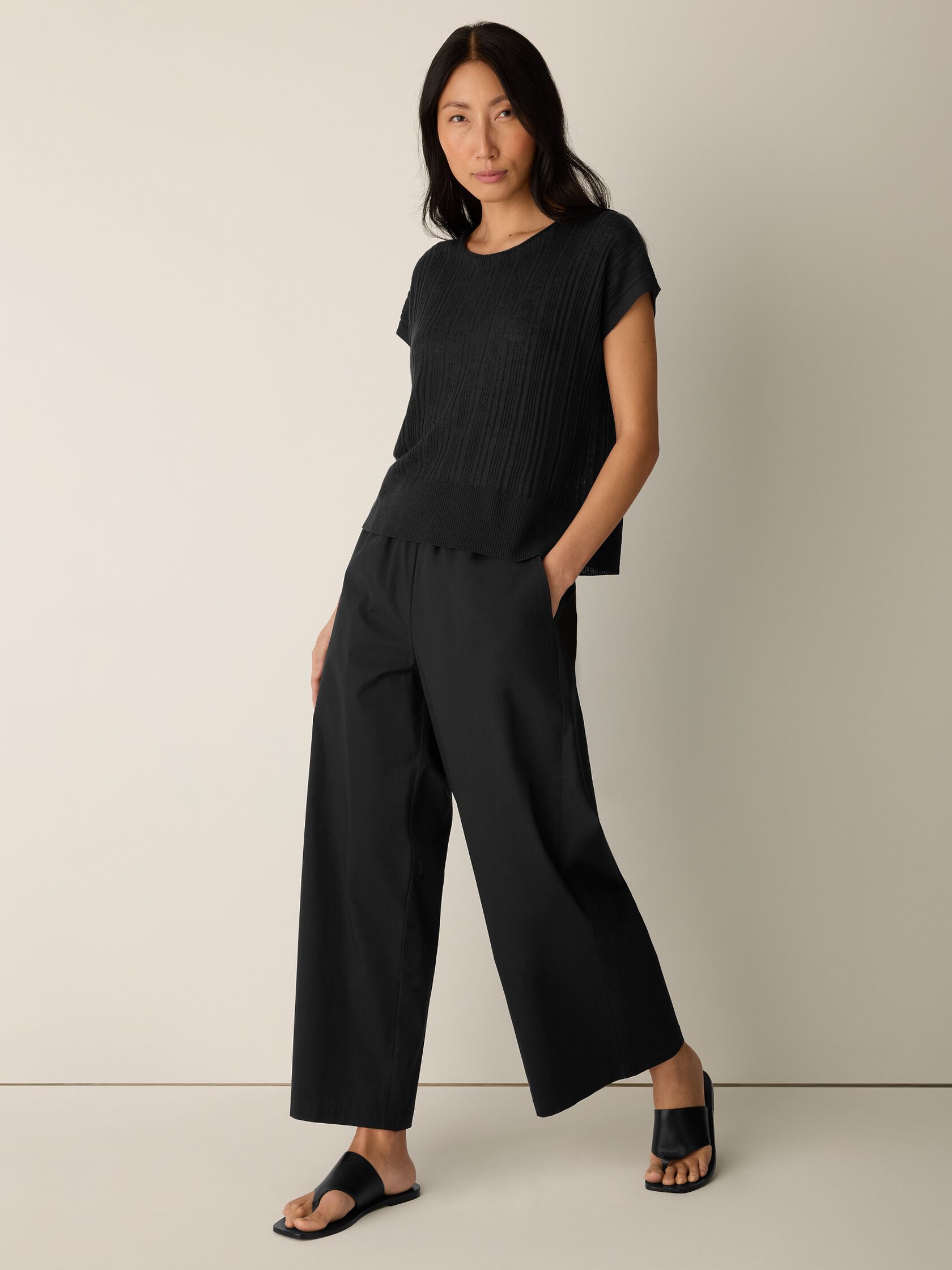 Organic Linen Cotton Crew Neck Top