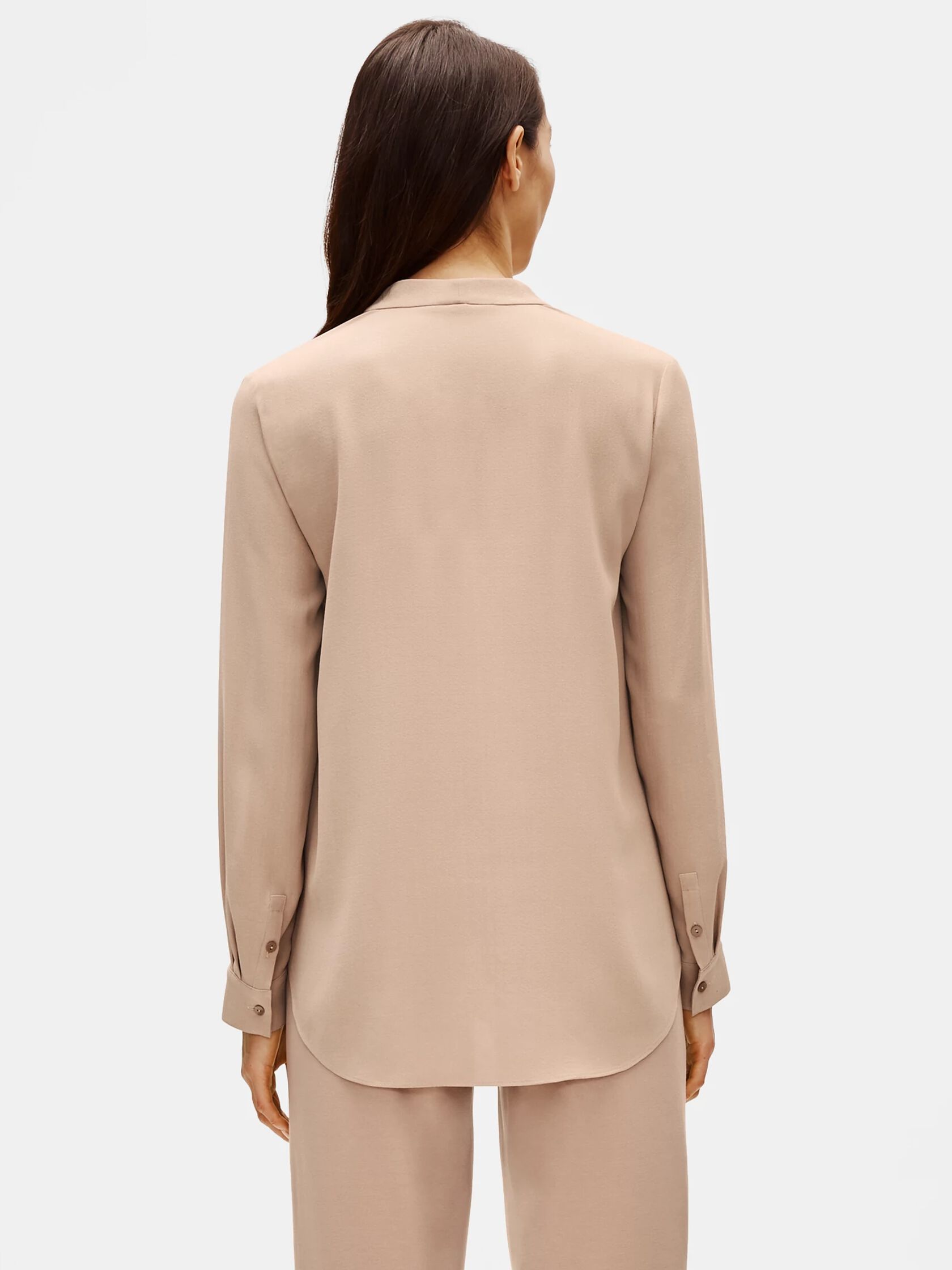 Silk Georgette Crepe V-Neck Top