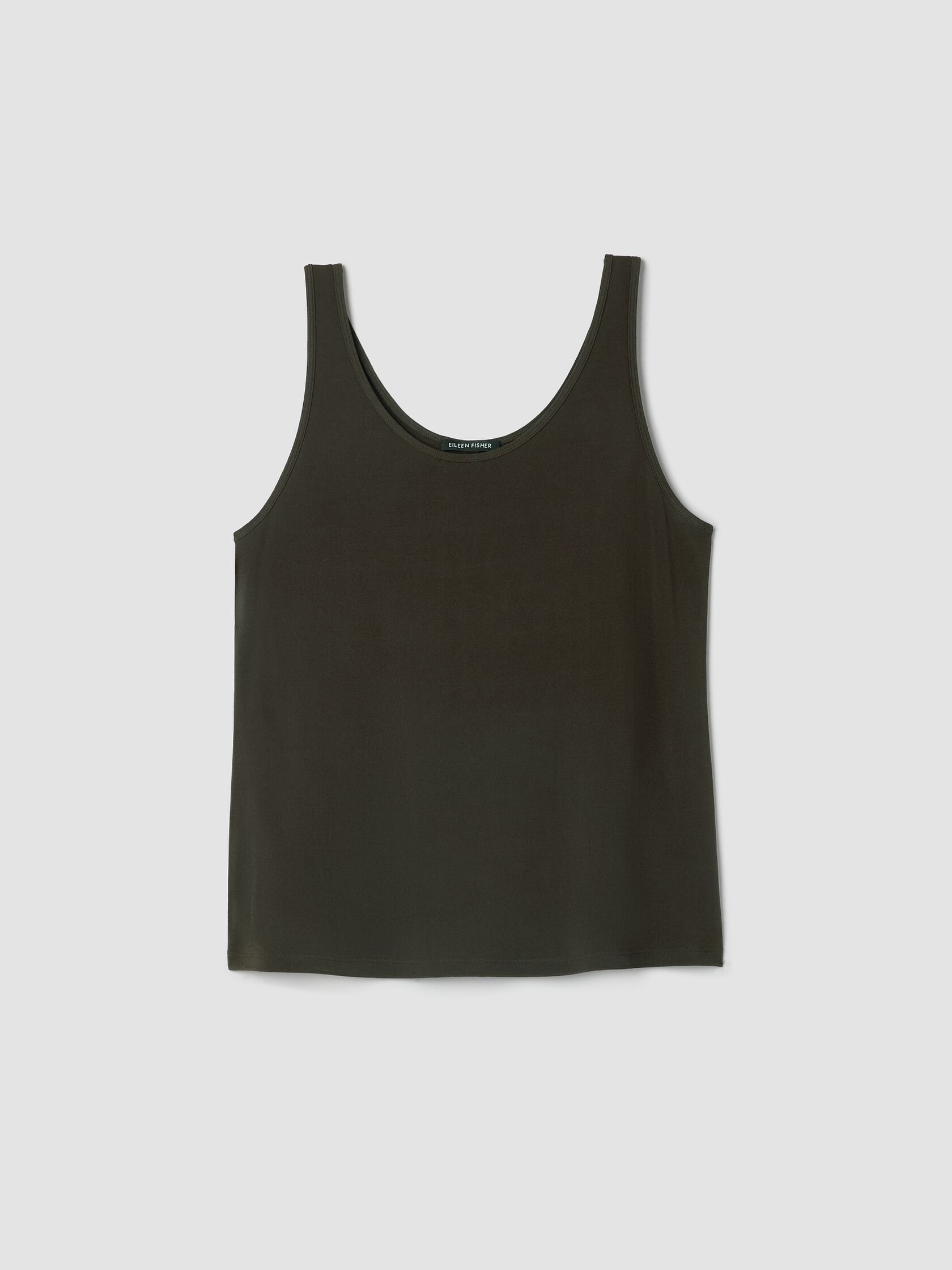 Stretch Silk Jersey Scoop Neck Tank
