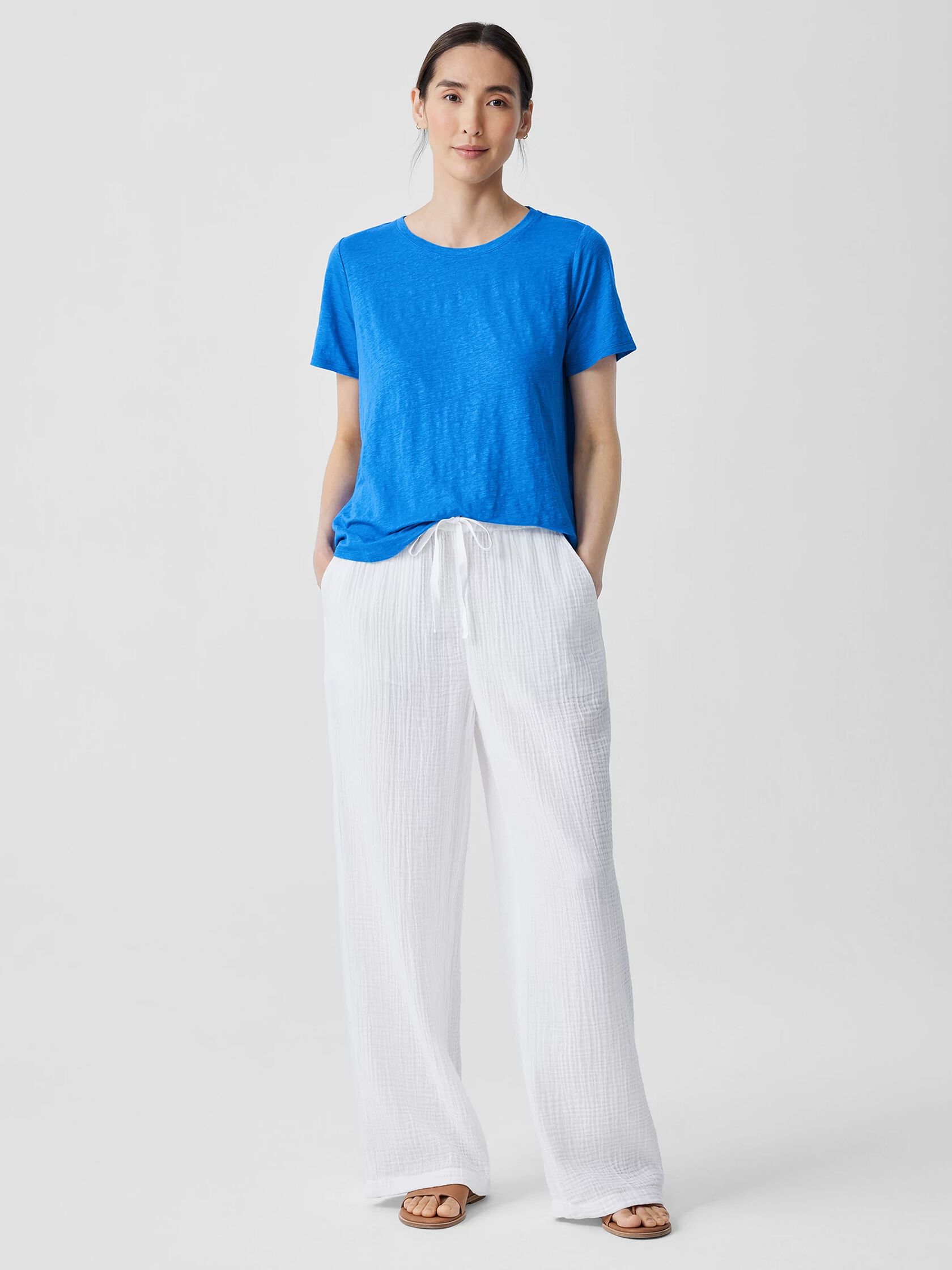Organic Linen Jersey Crew Neck Tee