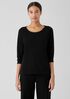 Stretch Silk Jersey Scoop Neck Top
