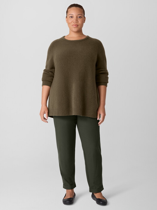 Cashmere Silk Boucle Bliss Crew Neck Long Top