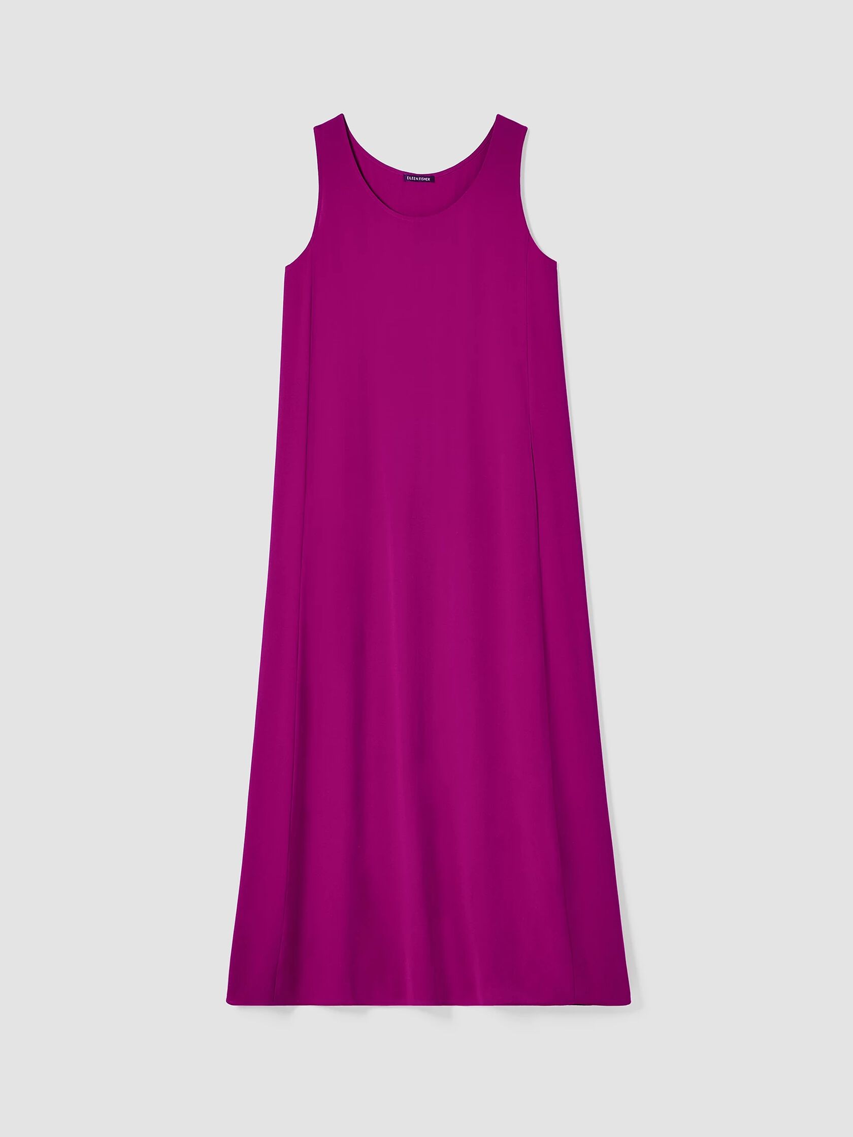 Silk Georgette Crepe Scoop Neck Dress