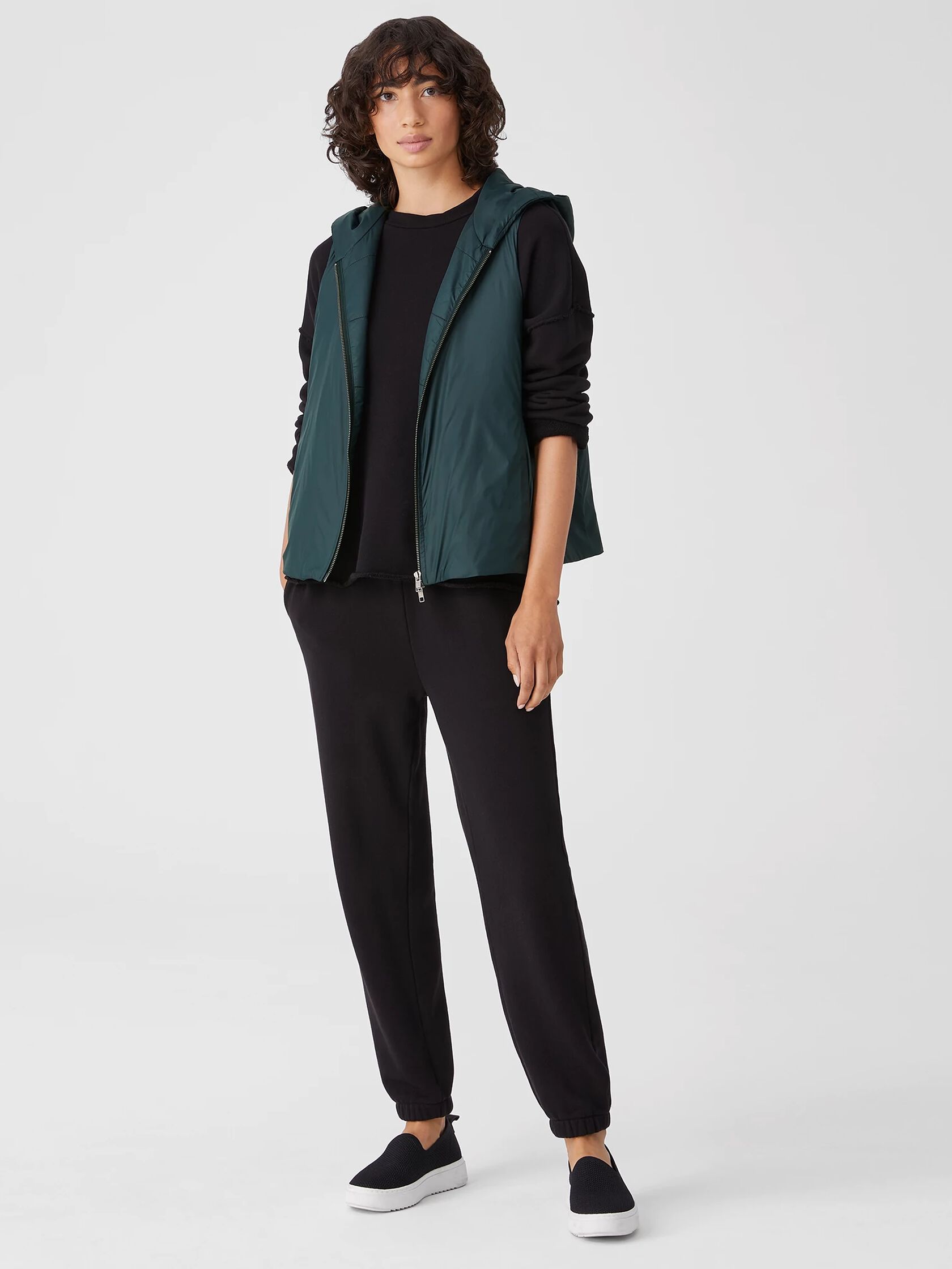 Eggshell Recycled Nylon Hooded Vest