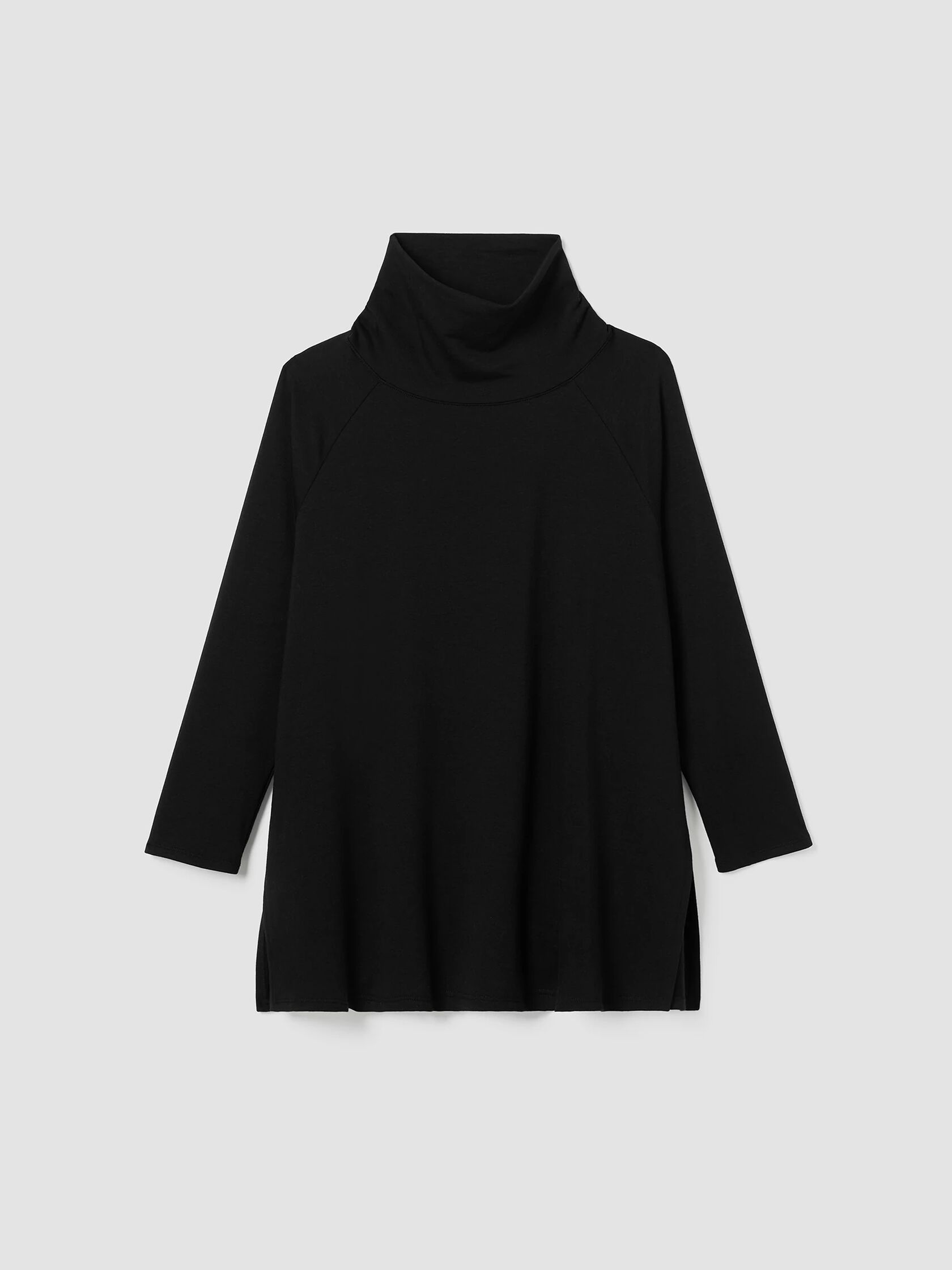 Cozy Brushed Terry Hug Funnel Neck Long Top