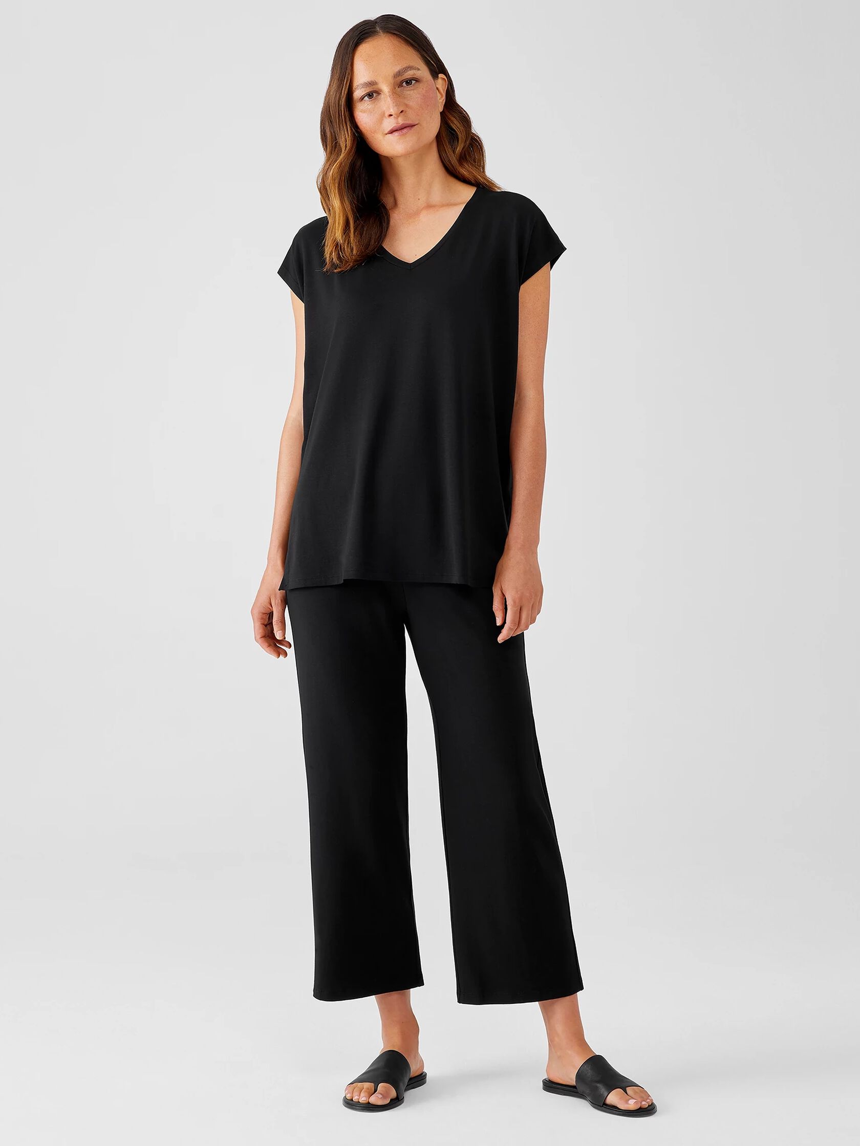 Stretch Jersey Knit Straight Pant