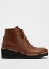 Crew Leather Lace-Up Bootie