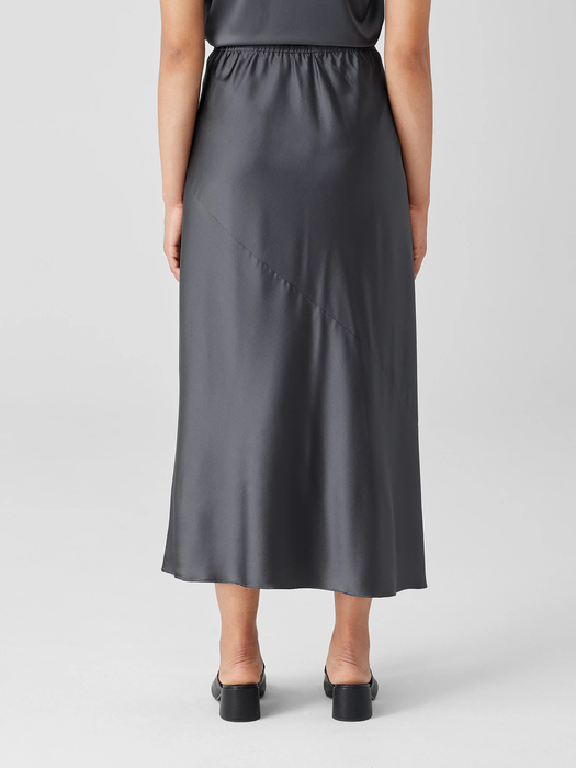 Stretch Silk Charmeuse Bias Skirt