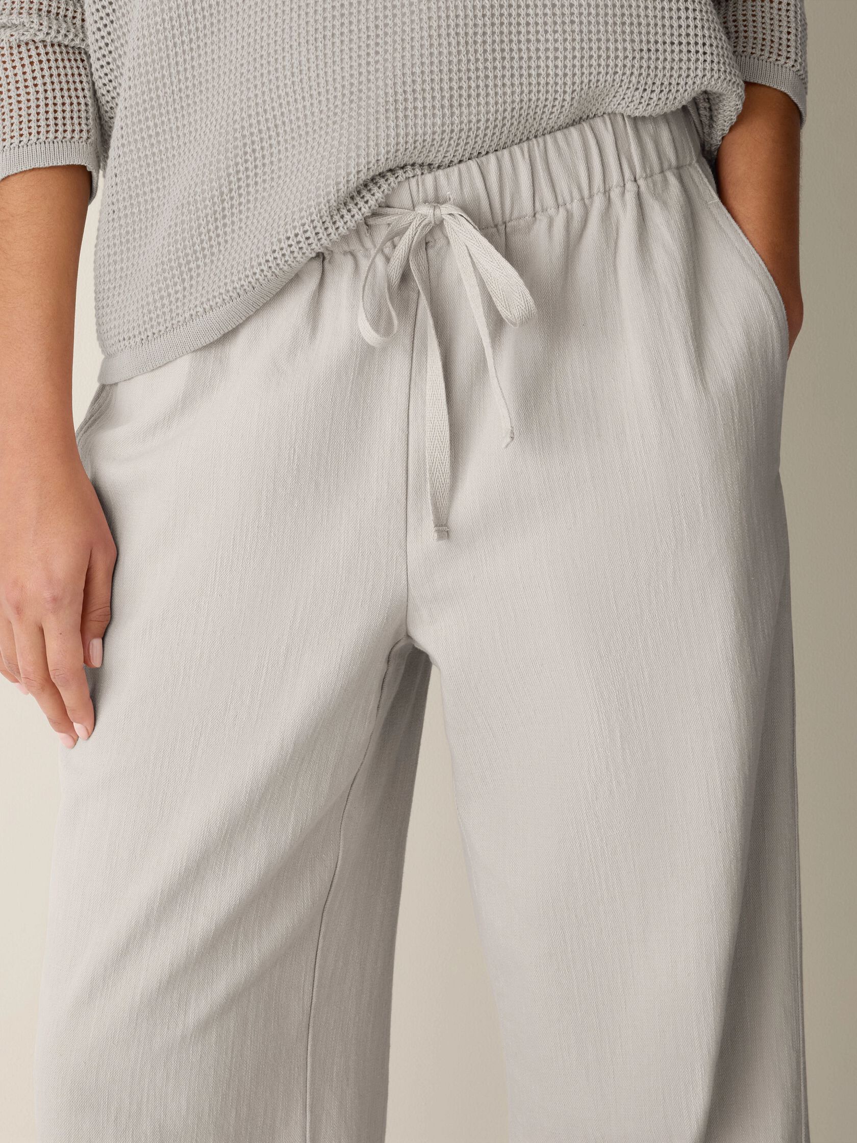 Slubby Organic Cotton Linen Full-Length Straight Pant
