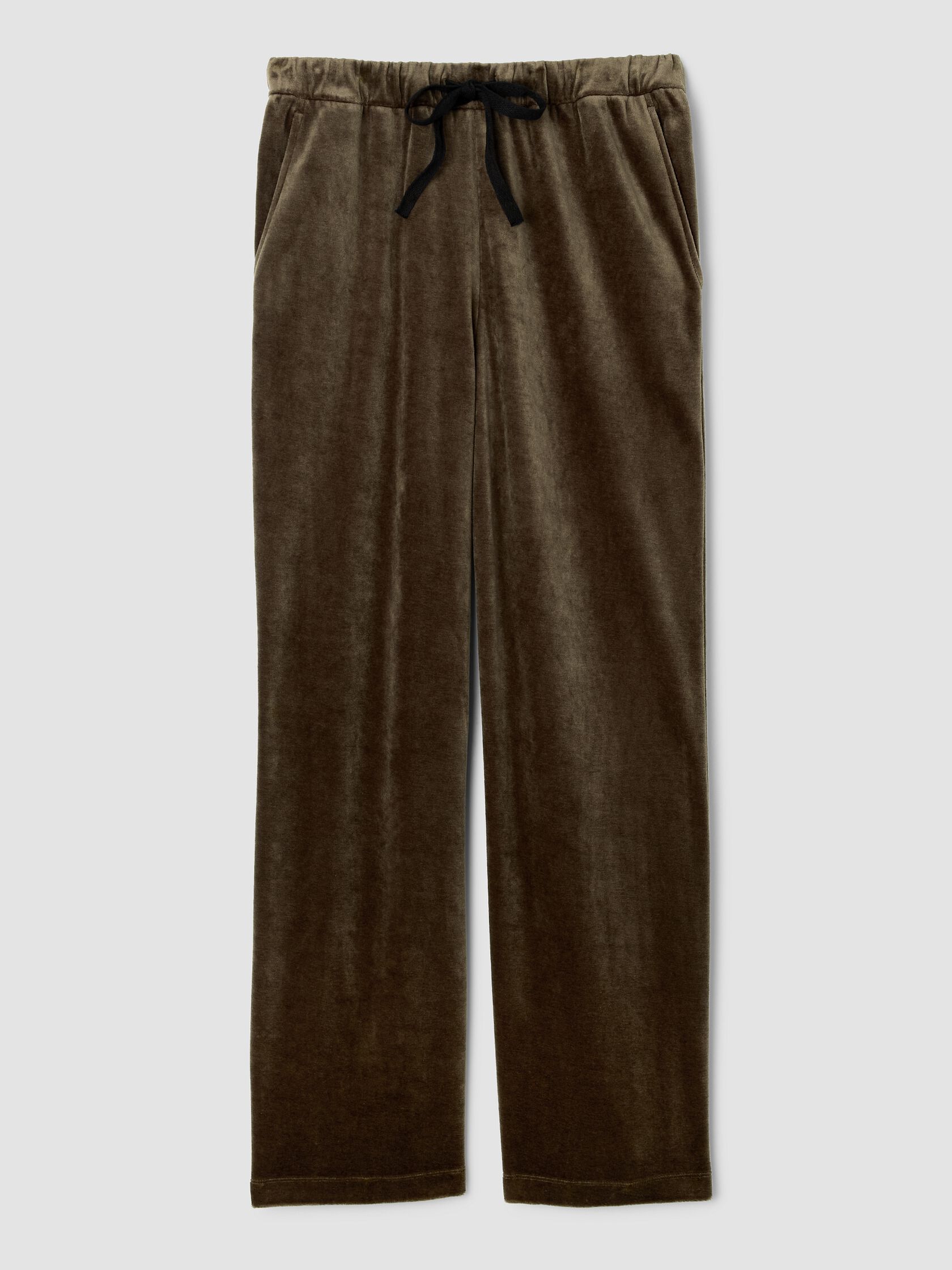 Cozy Velour Knit Wide-Leg Pant