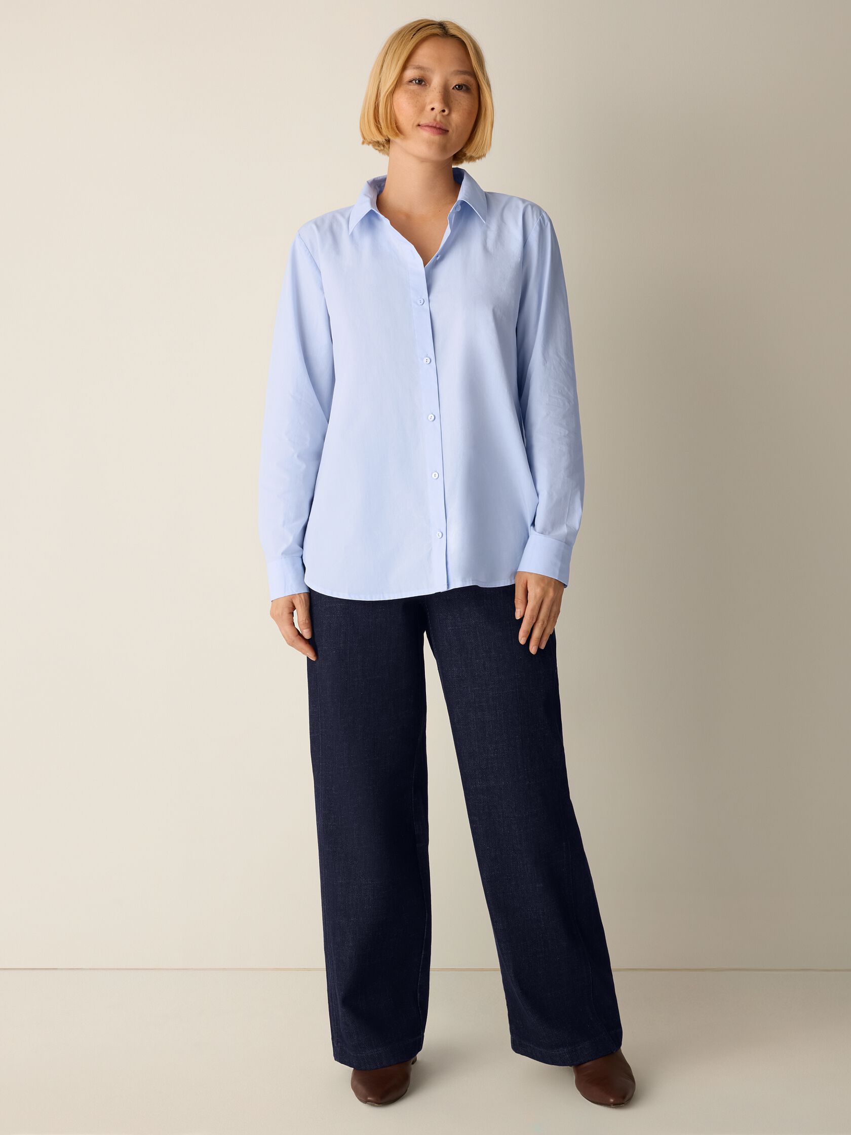 Organic Cotton Poplin Classic Collar Shirt