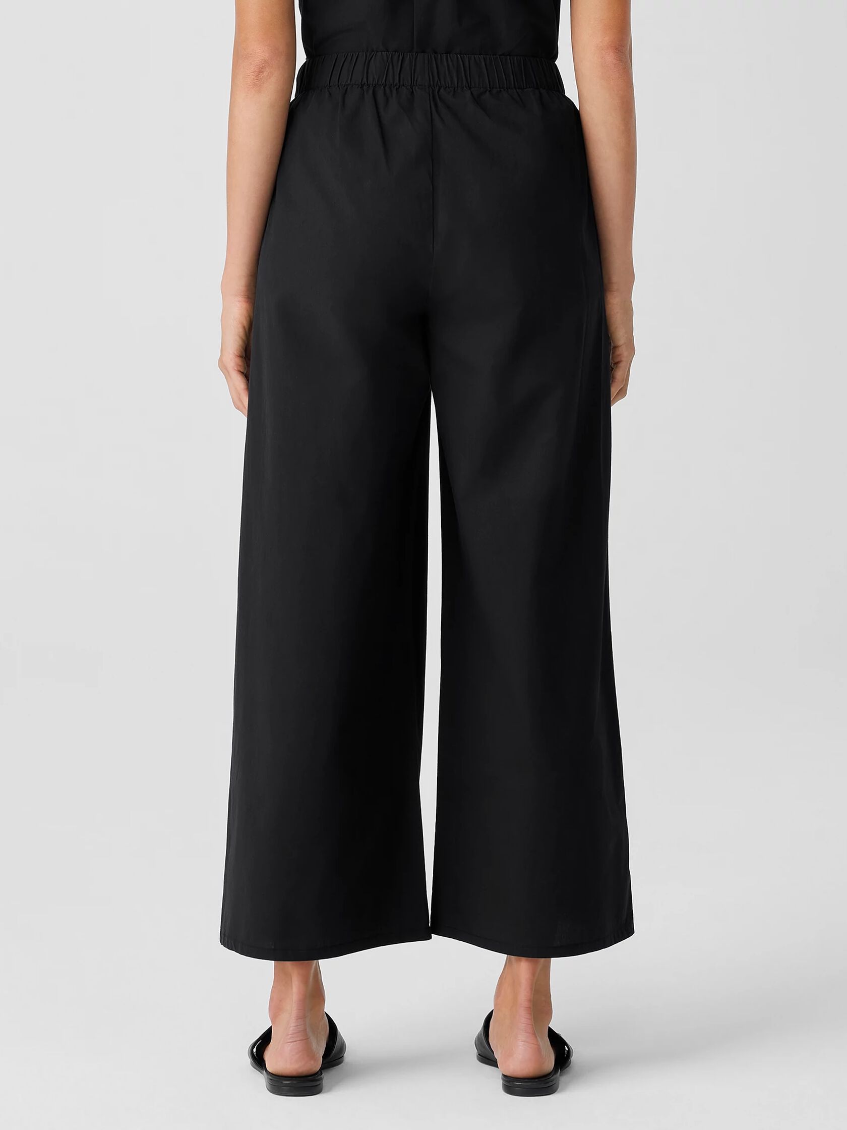 Washed Organic Cotton Poplin Wide-Leg Pant