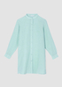 Garment-Dyed Handkerchief Linen Mandarin Collar Long Shirt