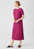 Pima Cotton Stretch Jersey Crew Neck Dress