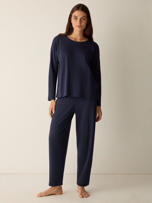 Organic Cotton Interlock Jewel Neck Sleep Top