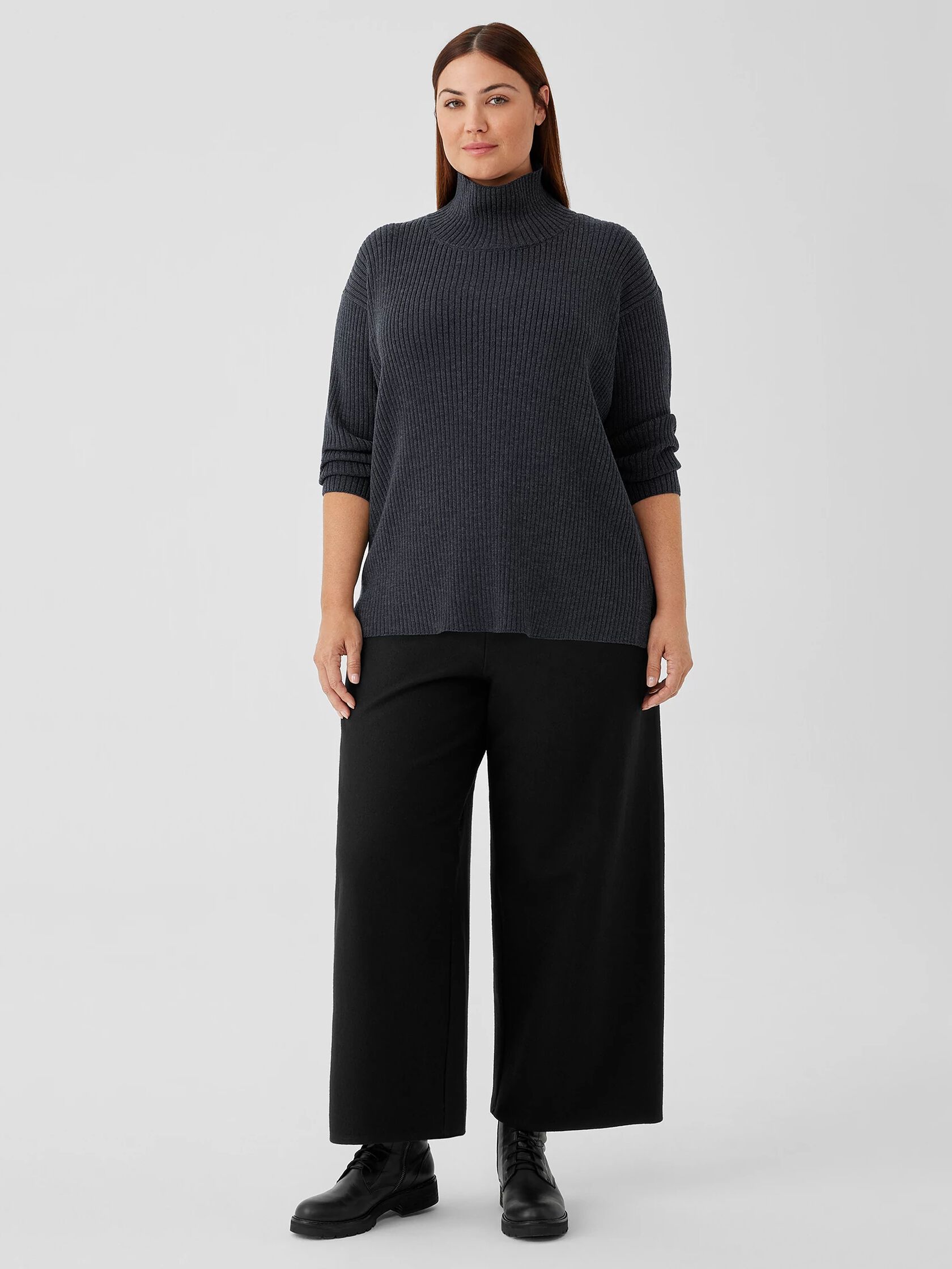 Merino Turtleneck Top in Regenerative Wool