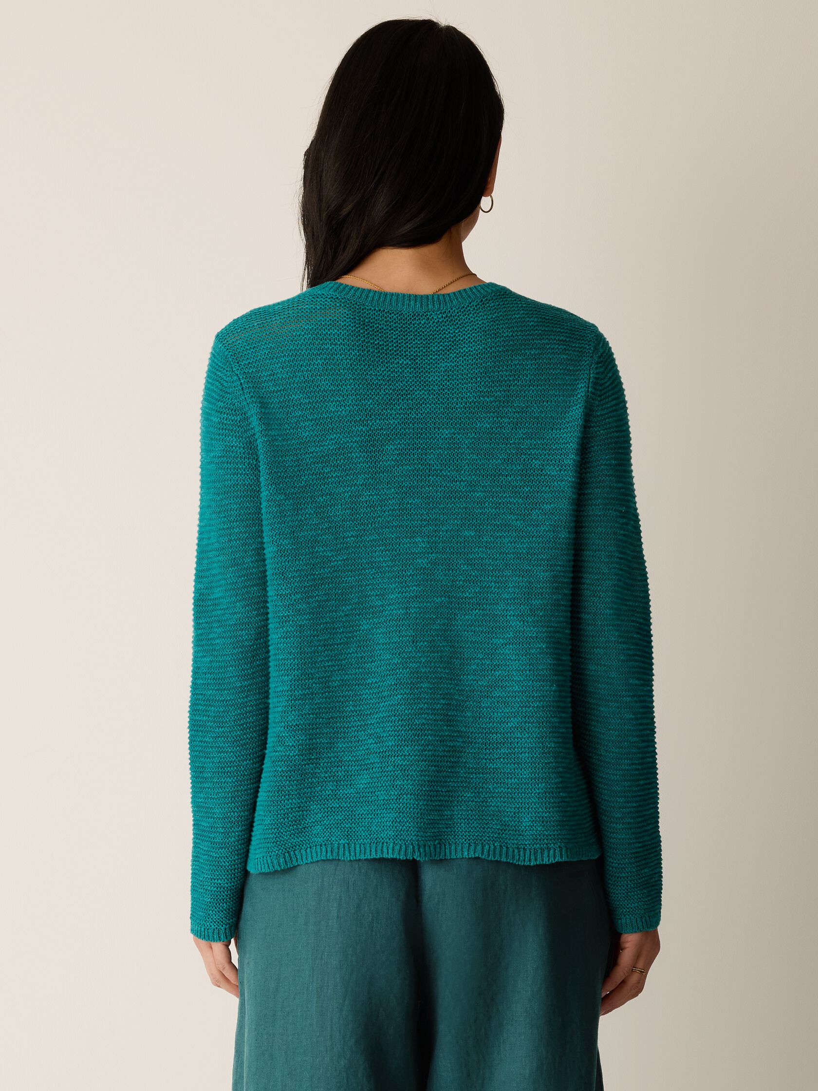Organic Linen Cotton Slub Crew Neck Top