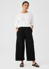 Organic Cotton Slubby Rib Knit Wide-Leg Pant