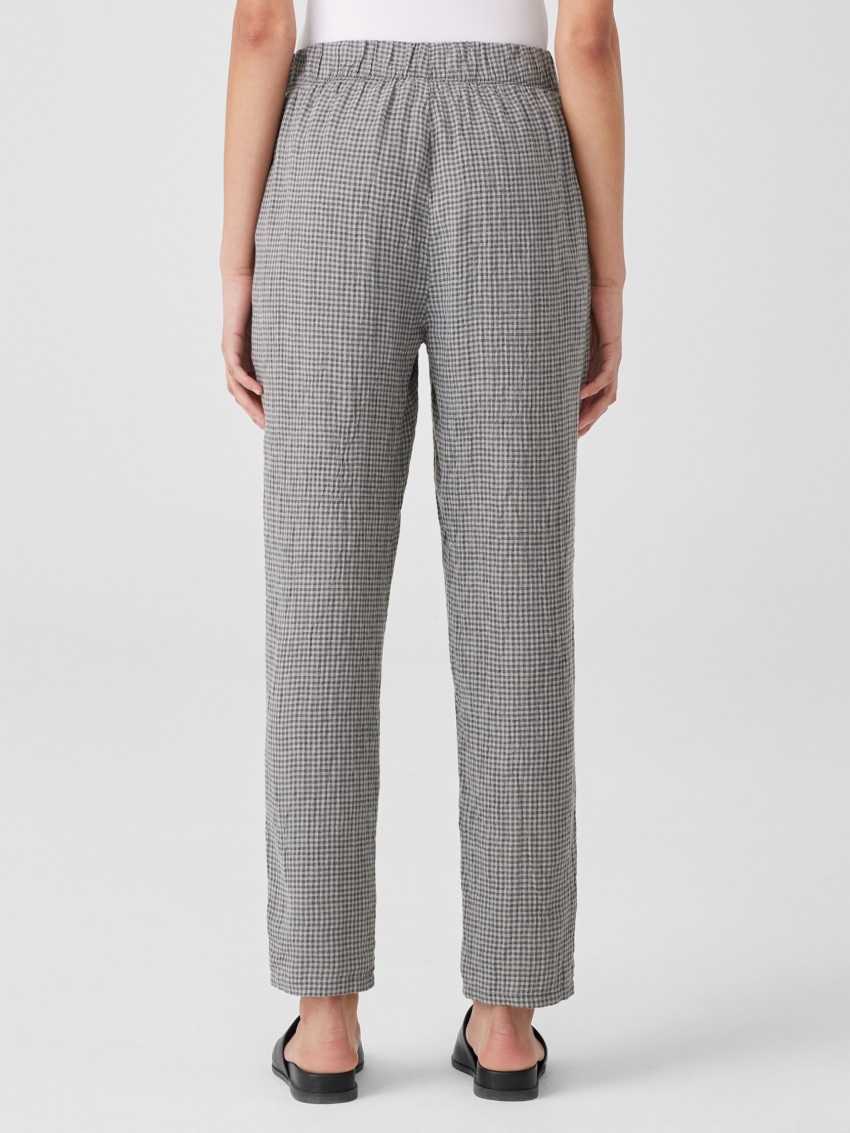 Puckered Organic Linen Tapered Pant