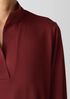 Stretch Jersey Knit Band Collar Top