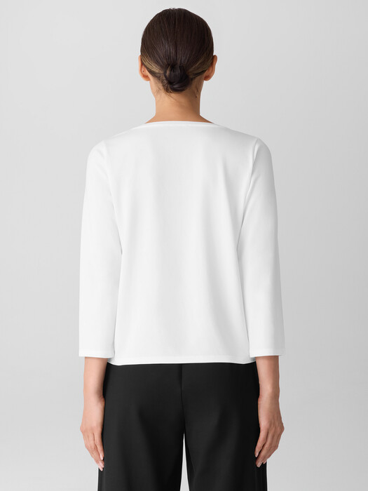 Stretch Jersey Knit Scoop Neck Top