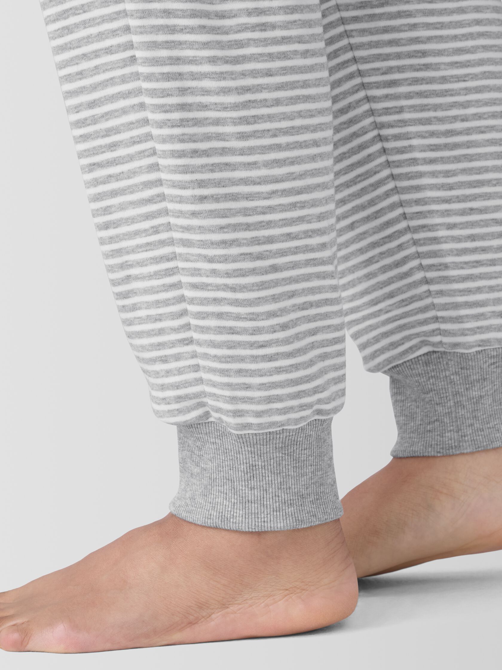 Striped Organic Cotton Interlock Jogger Sleep Pant