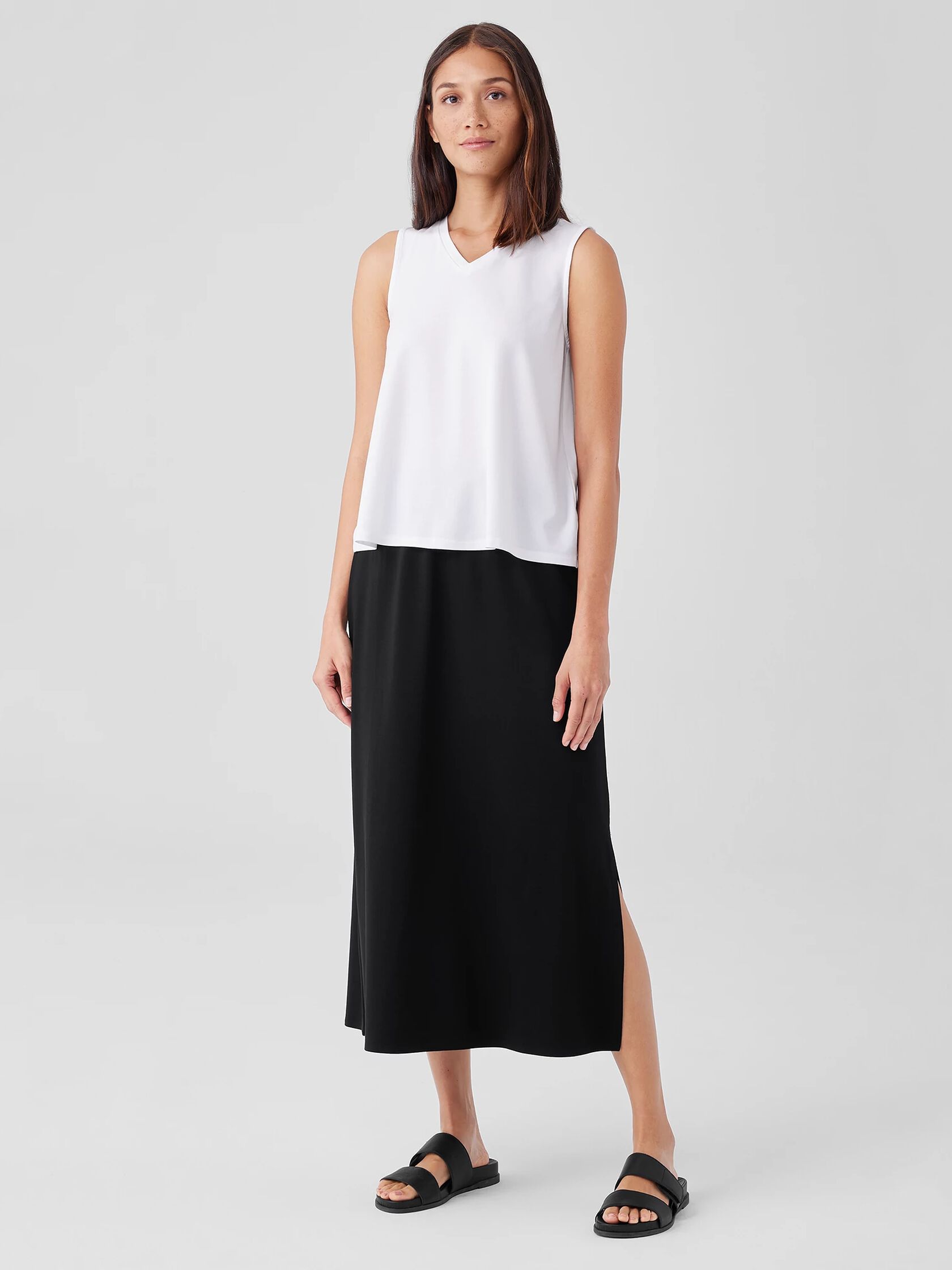 Stretch Jersey Knit Straight Skirt