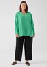 Silk Georgette Crepe V-Neck Top