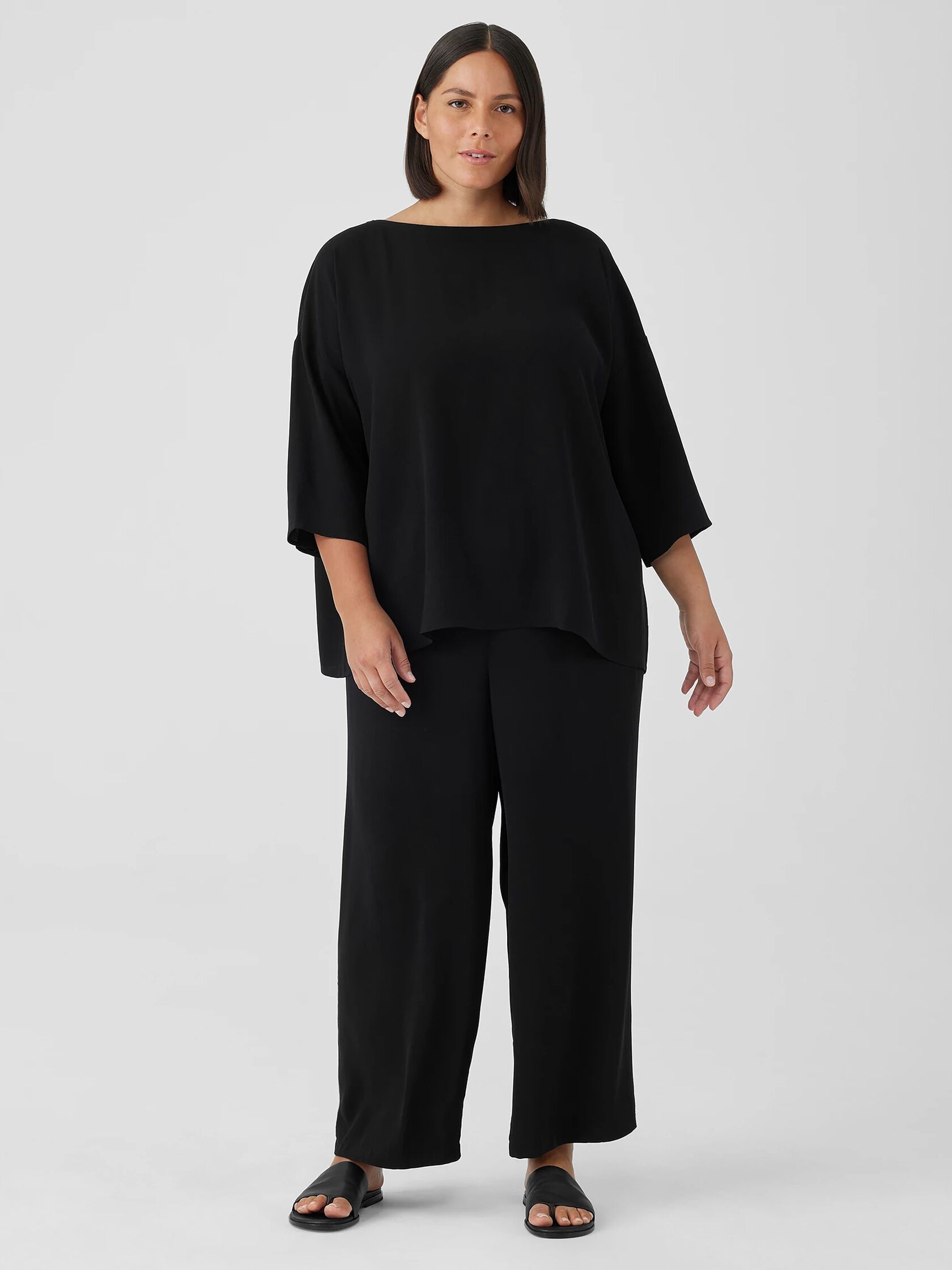 Silk Georgette Crepe Straight Pant