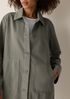 Garment-Dyed Utility Cotton Classic Collar Long Jacket