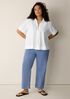Organic Cotton Poplin Split Neck Top