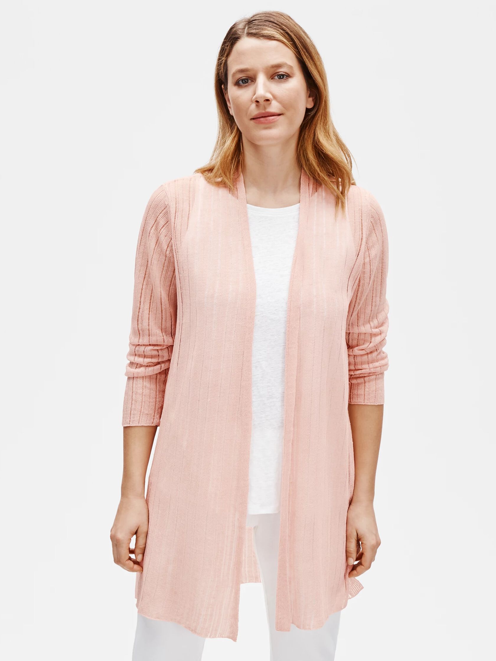 Organic Linen Crepe Long Cardigan