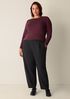Sheer Cotton Blend Knit Round Neck Tee