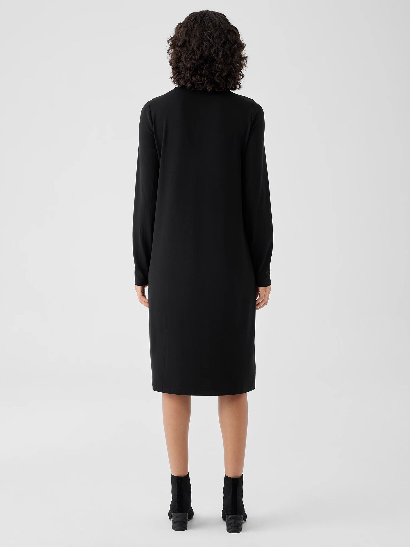Stretch Jersey Knit Scrunch Neck Dress