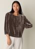 Crushed Velvet Round Neck Top