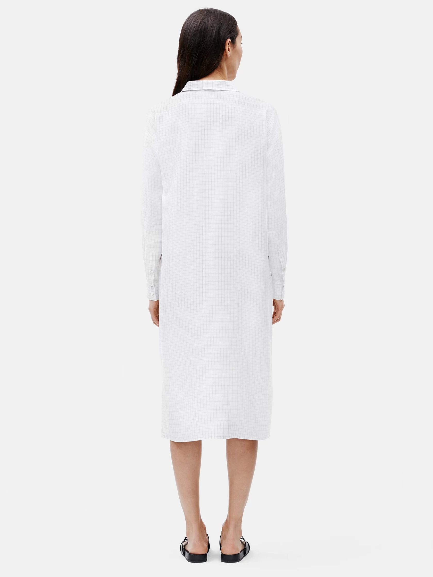 Silk Habutai Check Shirtdress