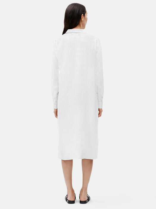 eileen fisher silk habutai dress Eileen Fisher Crushed Silk Habutai Tiered Dress In Seawd - 50% Off