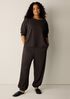 Waffle Cotton Blend Doubleknit Lantern Jogger Pant