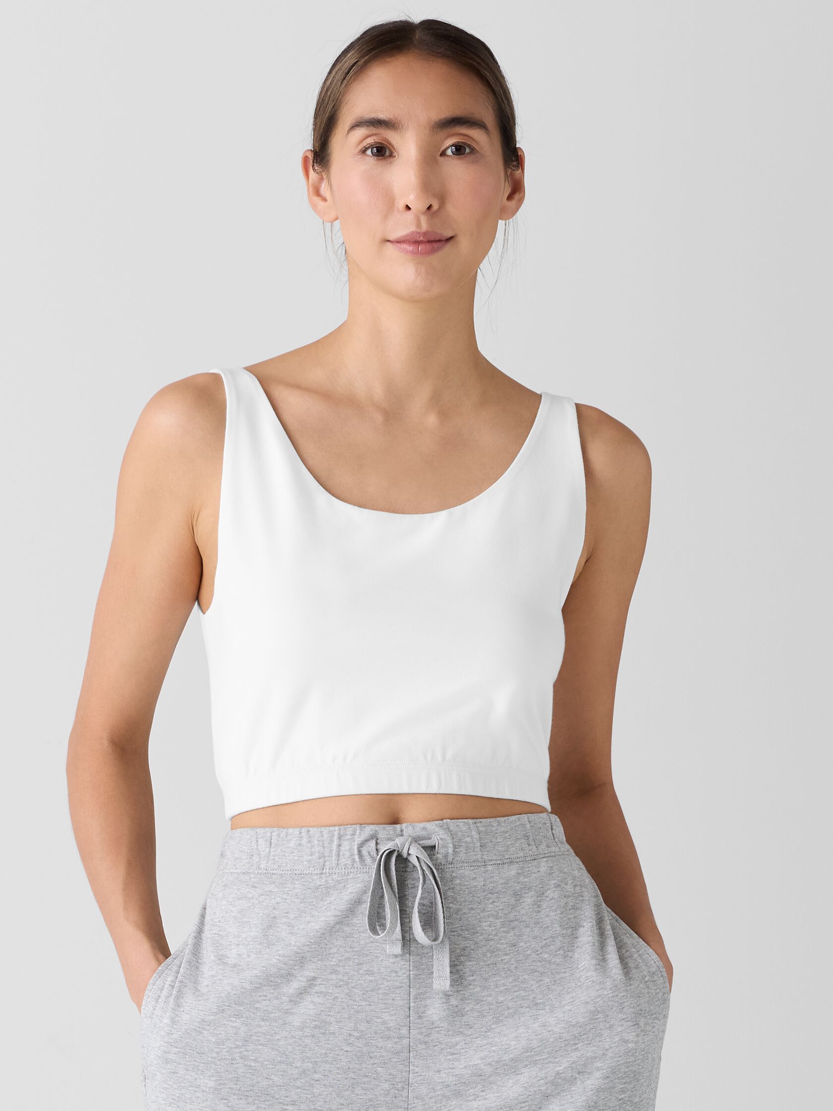 Organic Cotton Interlock Cropped Tank