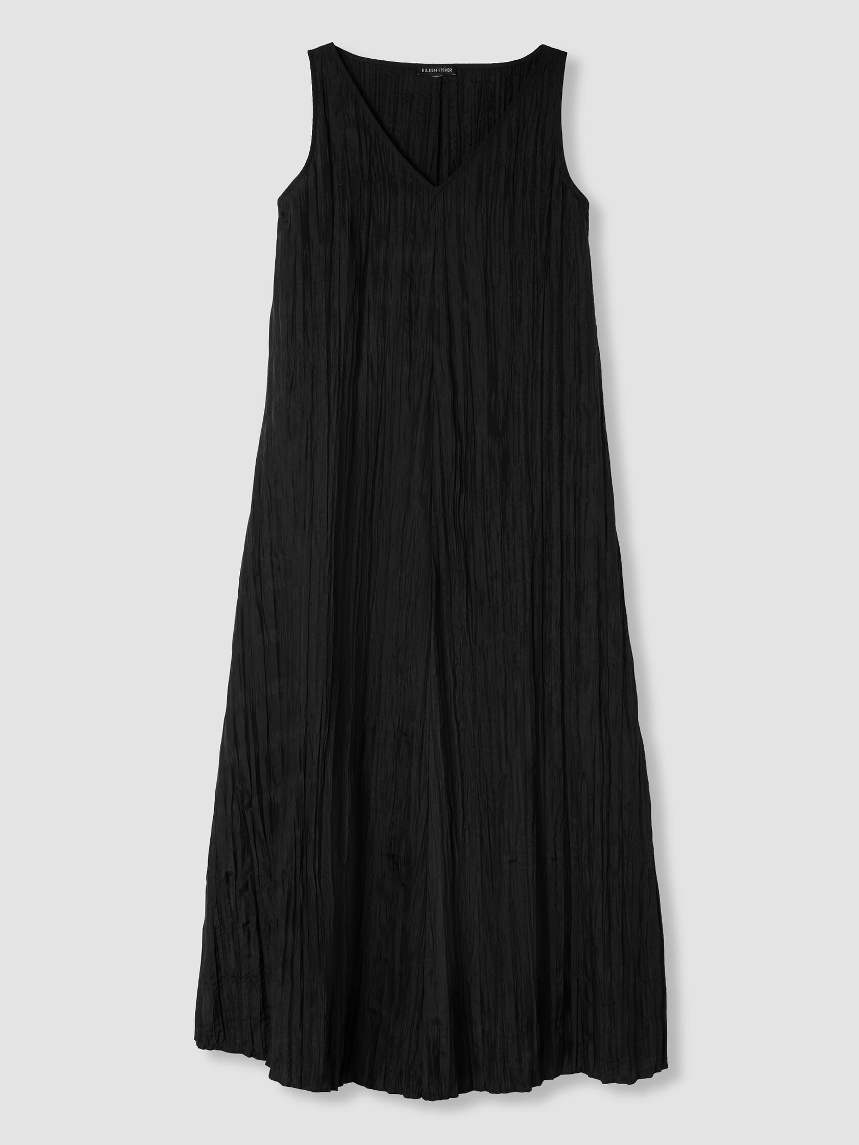 Crushed Silk V-Neck Dress