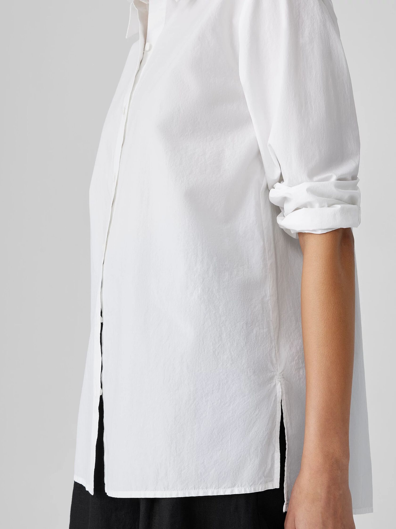 Washed Organic Cotton Poplin Classic Collar Shirt