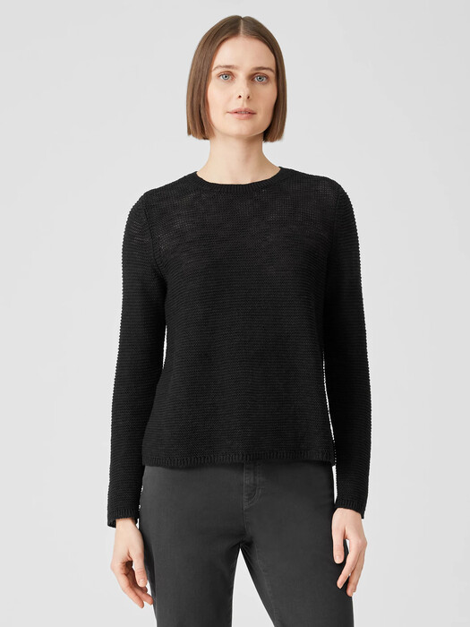 Organic Cotton Linen Slub Crew Neck Top